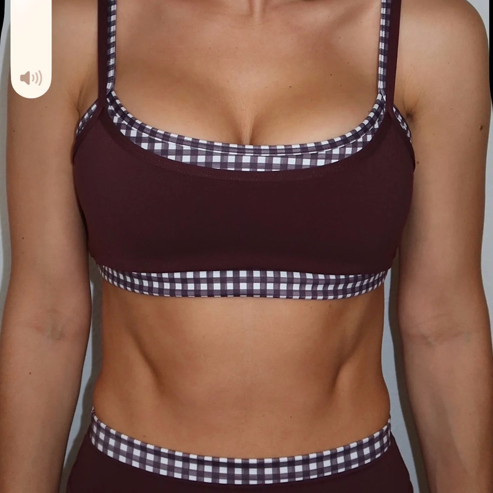 Liaison the label LAYERED SCULPT SHORT & BRA CHOCOLATE CHERRY & GINGHAM